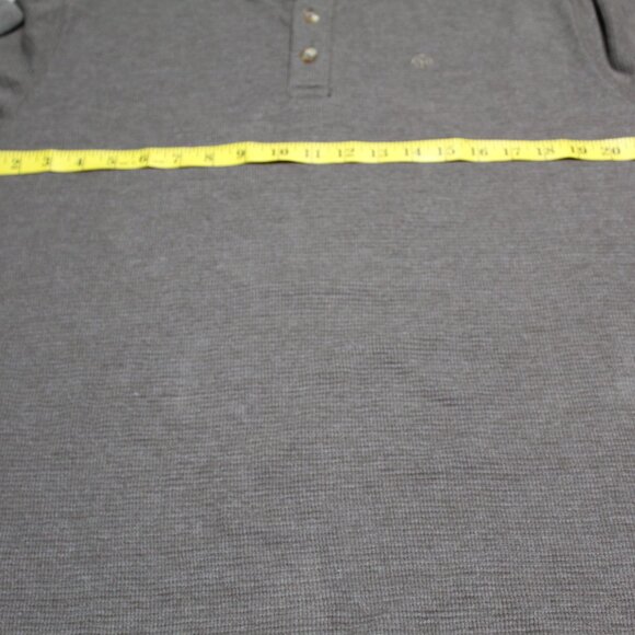 Wolverine Pullover Mens Medium Gray / Brown Waffle Knit Long Sleeve Henley Shirt - Picture 14 of 16